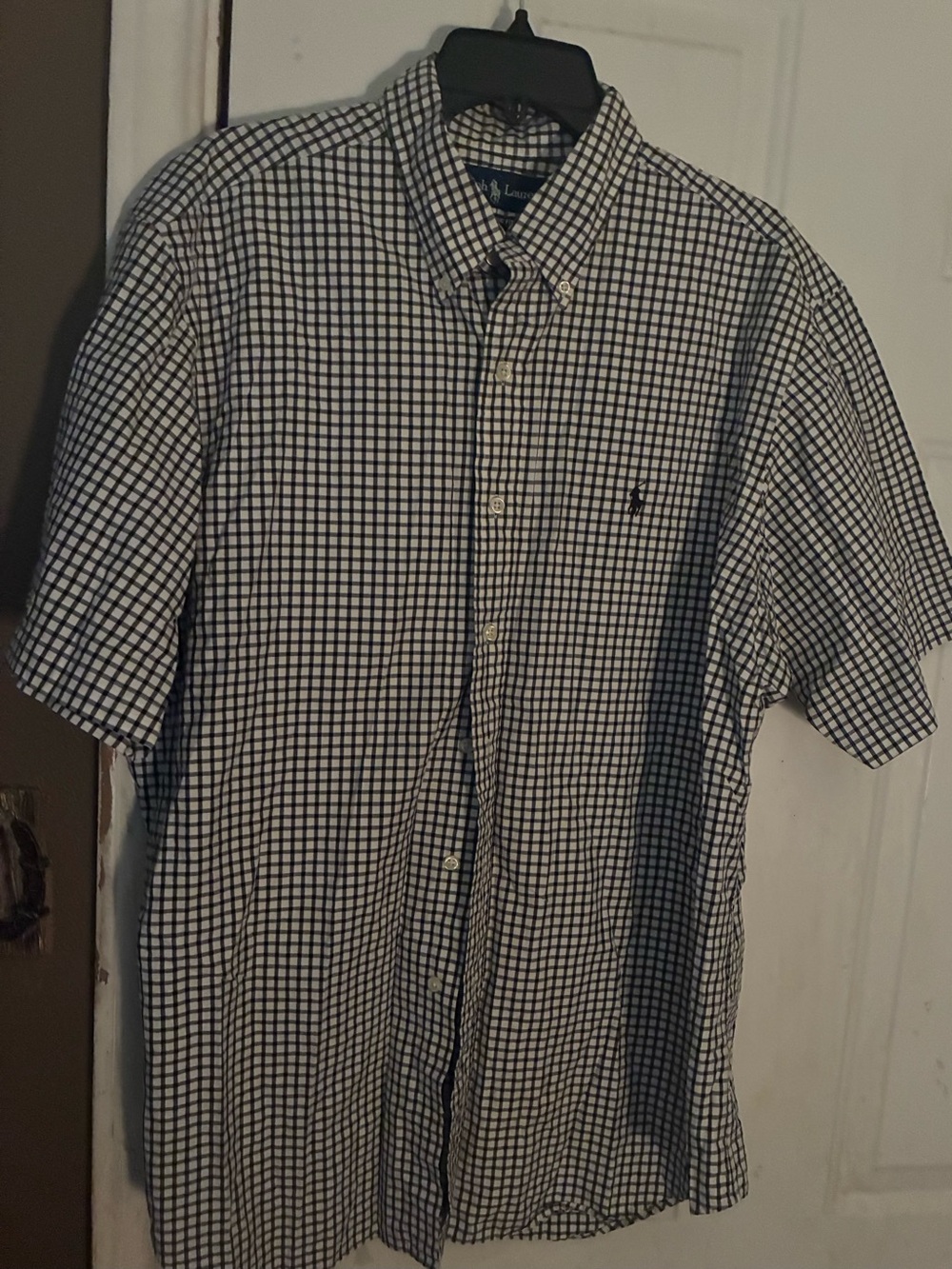 Polo by Ralph Lauren Short-Sleeve Button-Down Check Shirt - Navy & White Classic